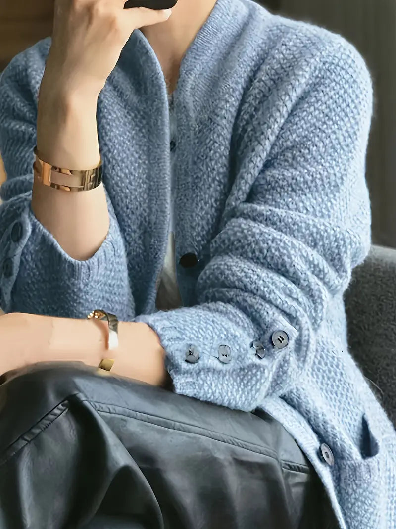 Malin™ | Mysig stickad koftjacka