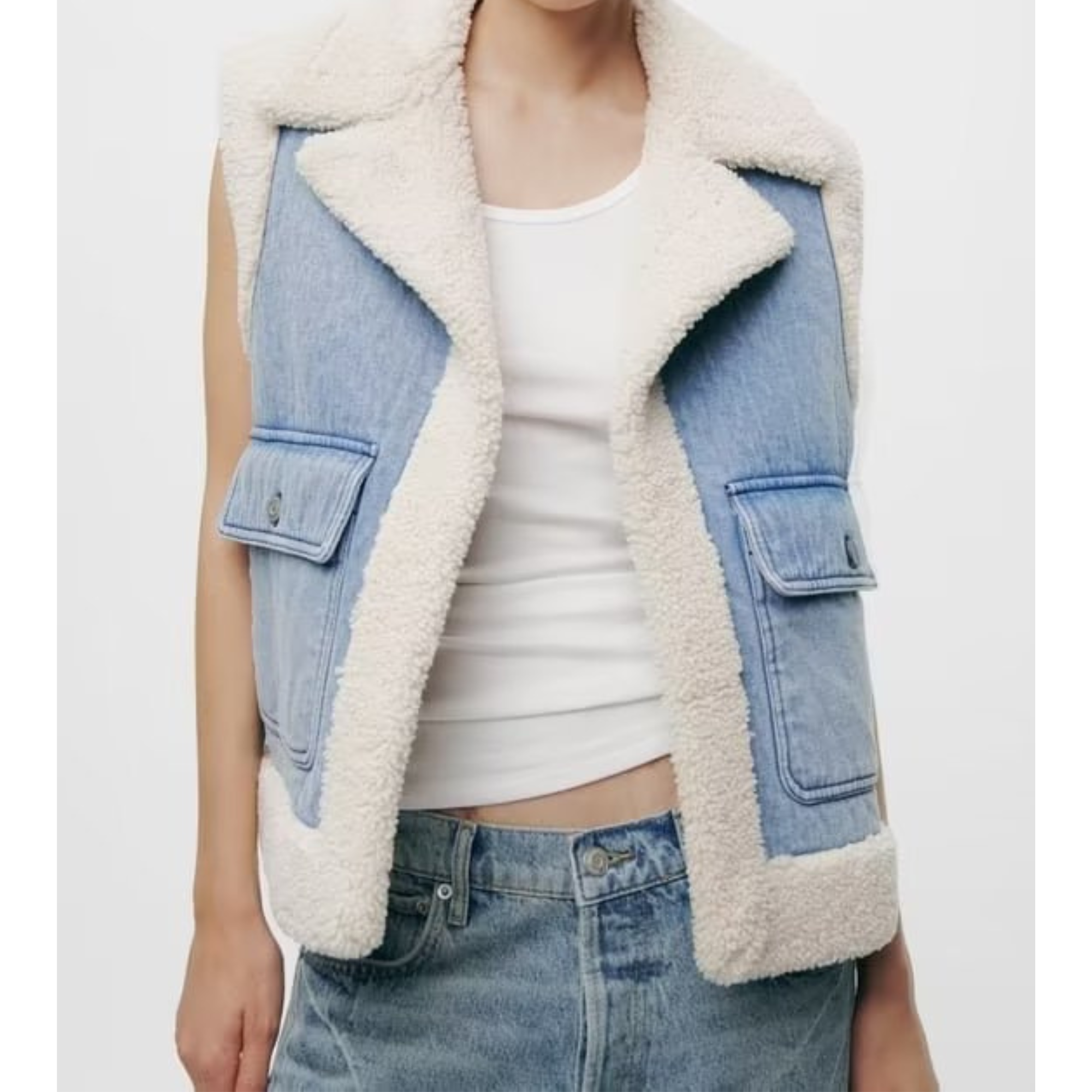 CIVILON Stockholm™ | Denim- och fårskinnsjacka