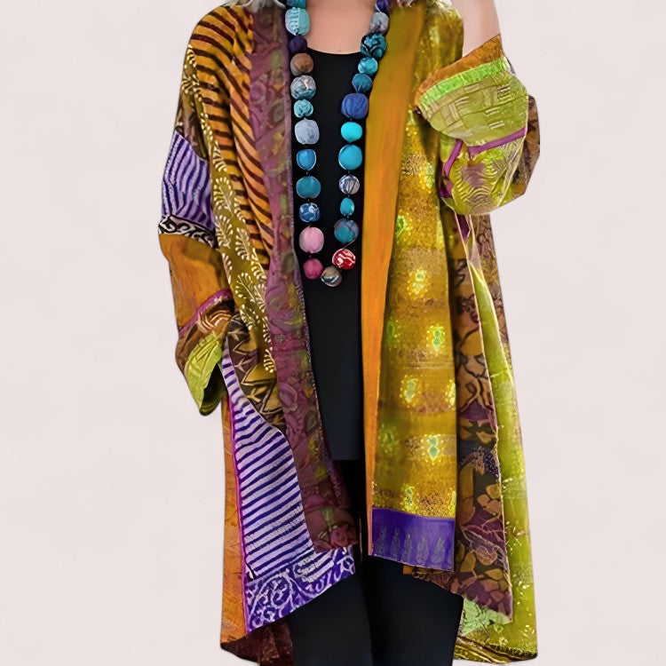 CIVILON Stockholm™ | Konstnärlig Patchwork Kimono Jacka