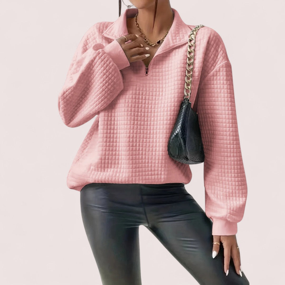 CIVILON Stockholm™ | Chic Vaffletröja med Dragkedja