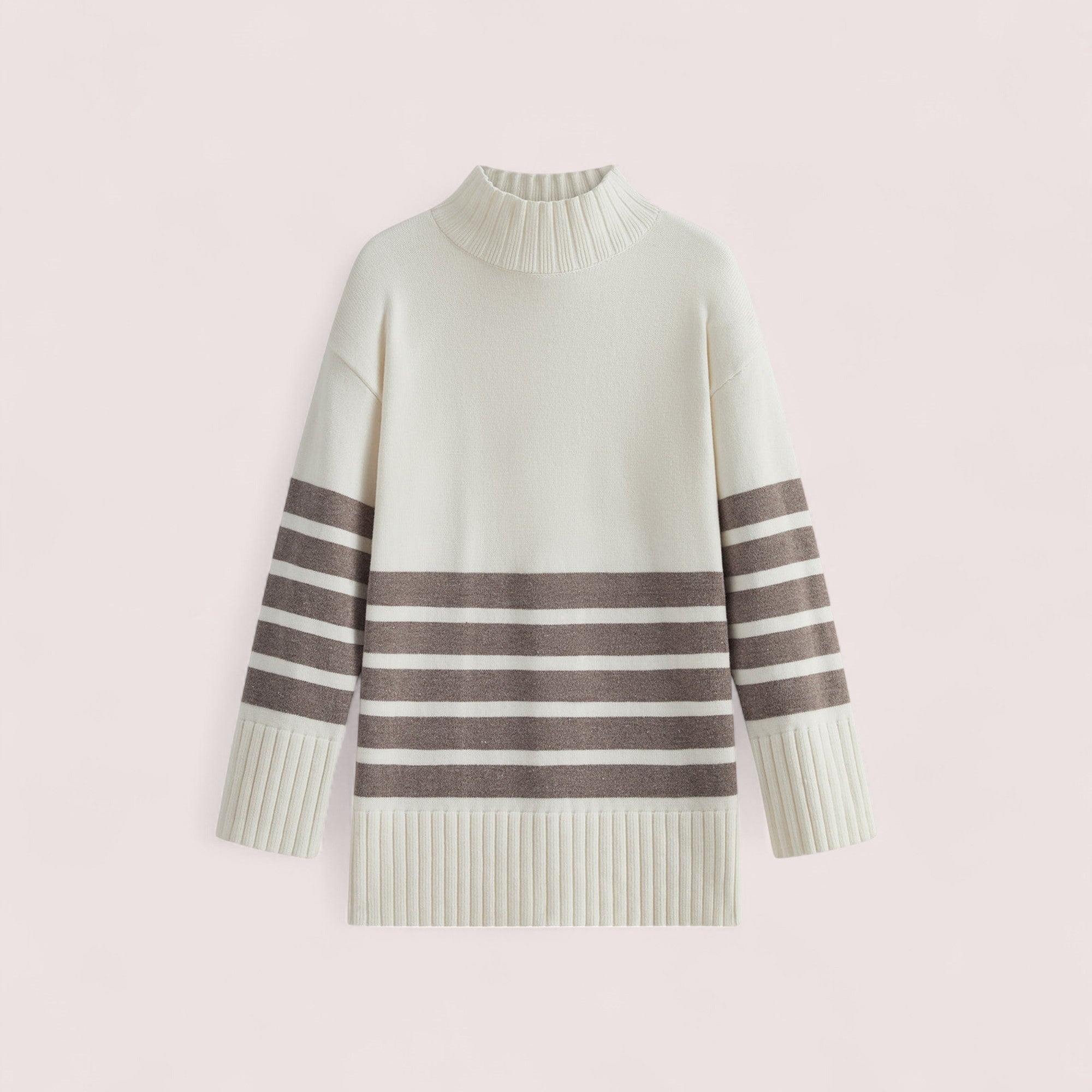 CIVILON Stockholm™ |  Randig Turtleneck Klänning/Tröja för Kvinna