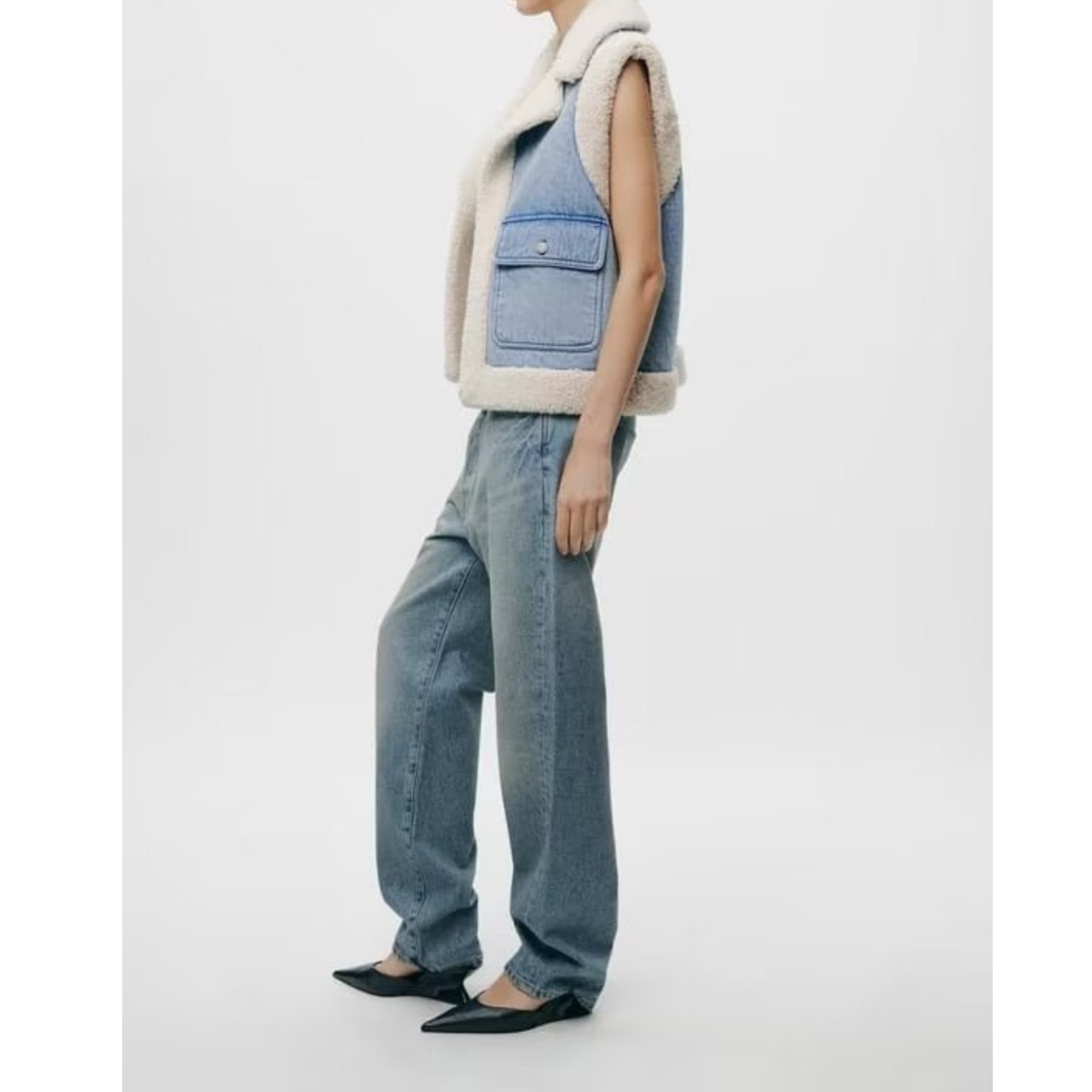 CIVILON Stockholm™ | Denim- och fårskinnsjacka