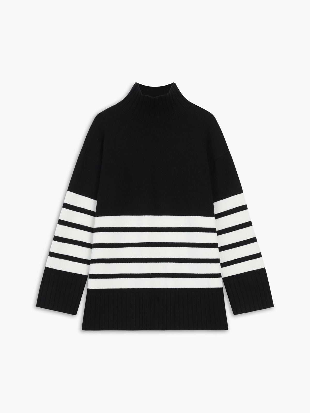 CIVILON Stockholm™ |  Randig Turtleneck Klänning/Tröja för Kvinna
