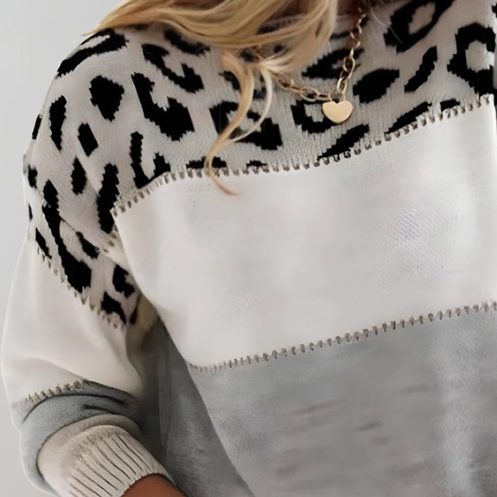 Charlene | Leopardmönstrad Avslappnad Tröja