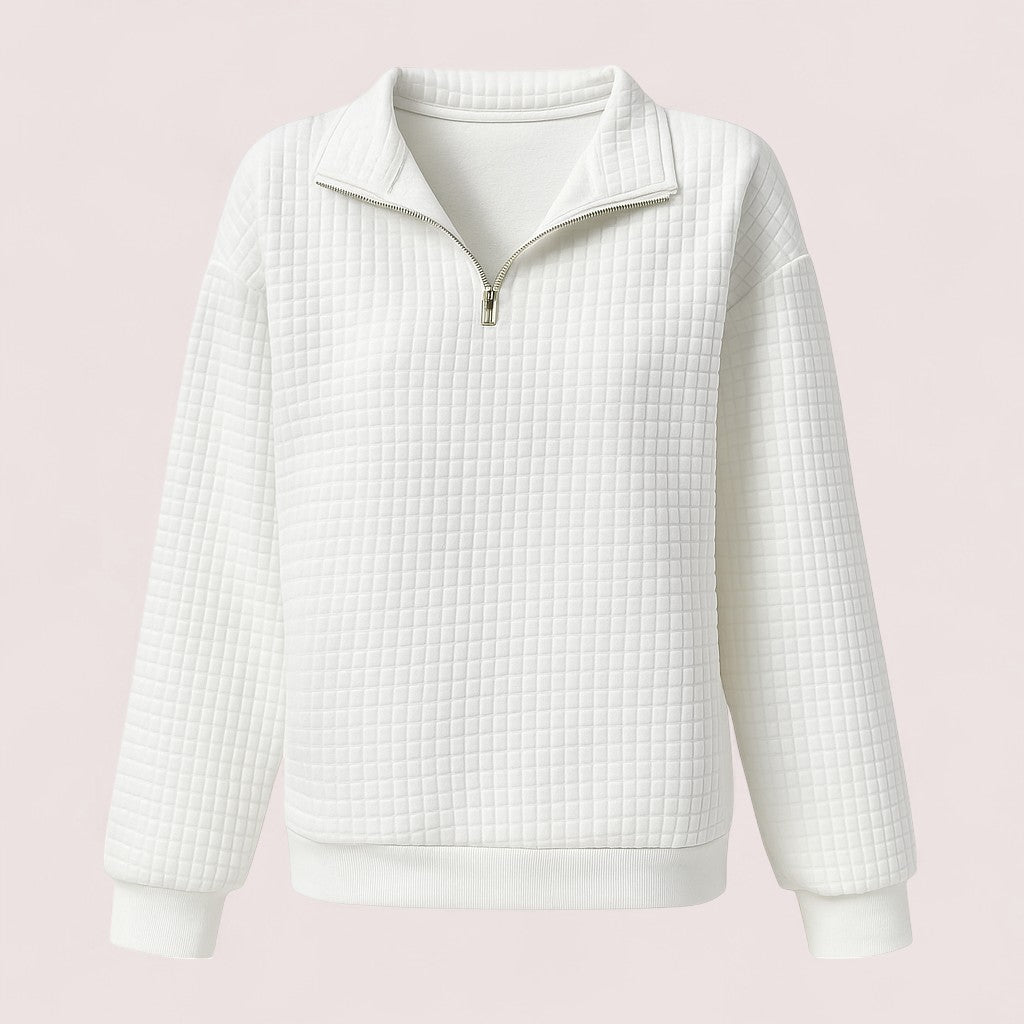 CIVILON Stockholm™ | Chic Vaffletröja med Dragkedja