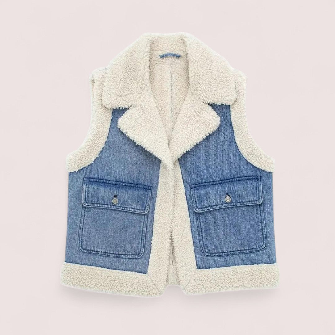 CIVILON Stockholm™ | Denim- och fårskinnsjacka