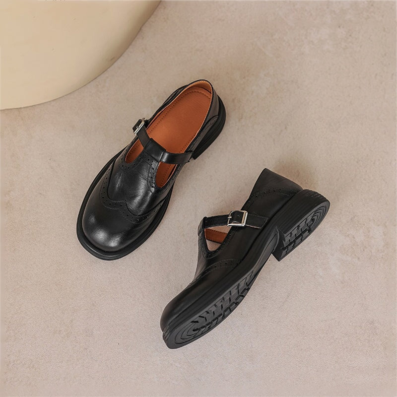 Elva™ | Eleganta Mary Janes i Läder